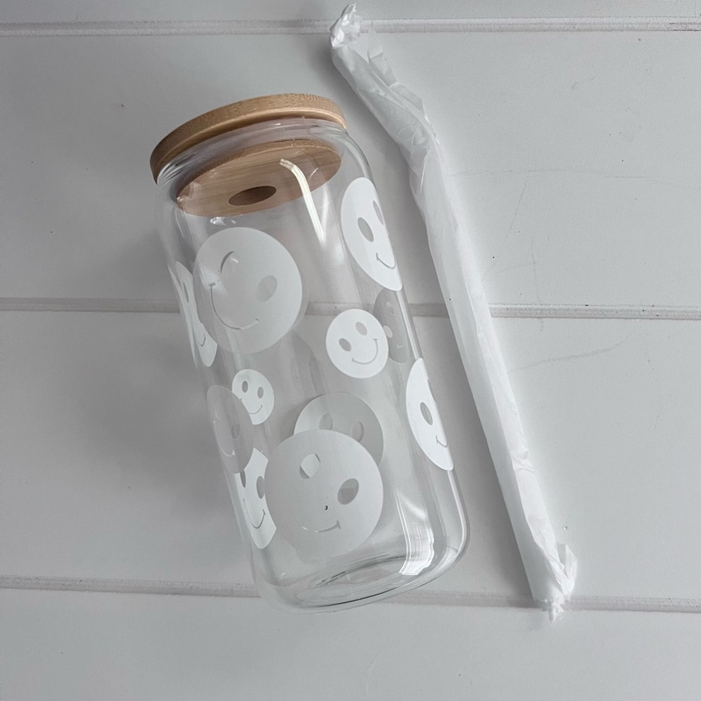 Happy Face glass cup
